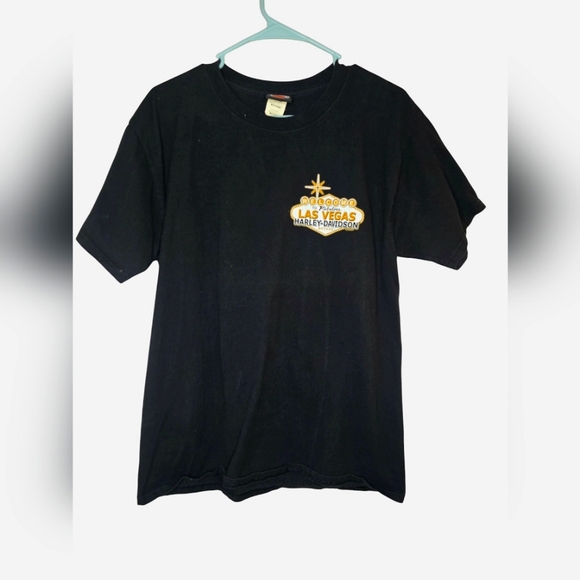Harley-Davidson Las Vegas Biker American Bald Eagle Black T-Shirt Size Med - Picture 2 of 4